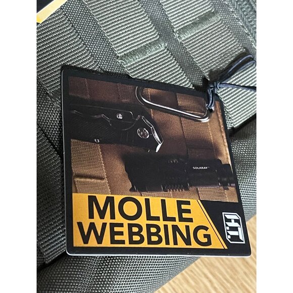 Highland Tactical Barrage MOLLE Shoulder Bag With Multiple Pockets Dark Green - Picture 10 of 12